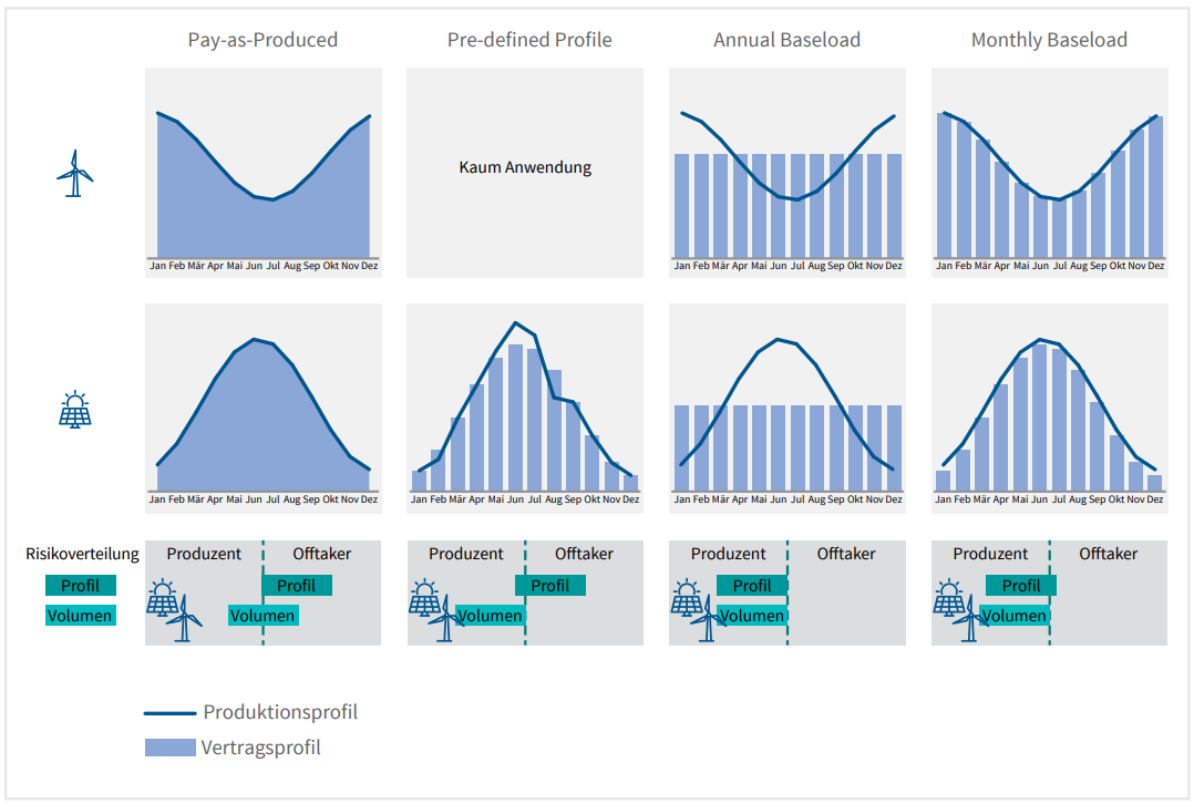 Vergleich des realen Einspeiseprofils PPA